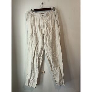 Vintage Tommy Bahama Linen Silk Blend Khaki Slacks 35x32 Light Wash Light Weight